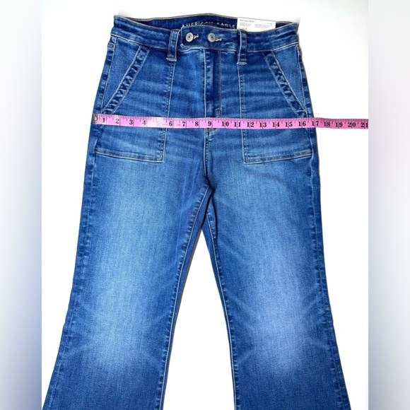 American Eagle Women's Super High Rise Flare Jeans Size- 10 Regular - Picture 4 of 11